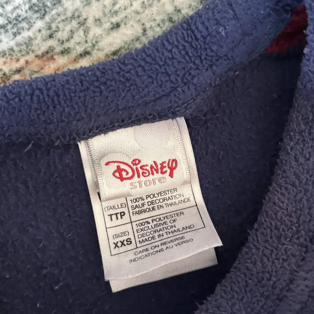 Y2K Disney Store Kids Sz XXS Fleece Mickey Streetwear Long Sleeve Top
